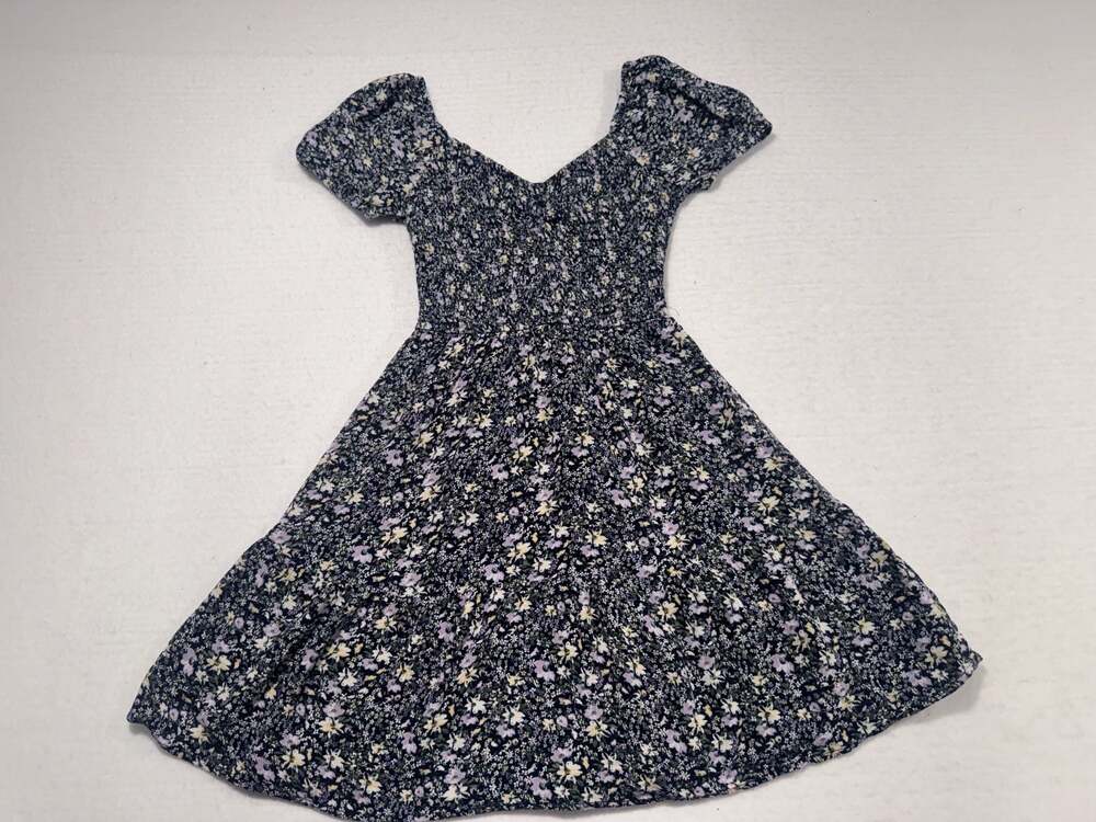 Hollister Floral Smocked Puff Sleeve Mini Dress XS Floral Mini Dress